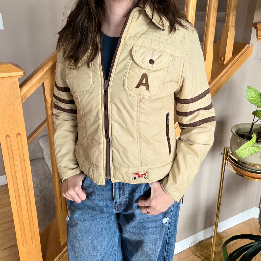 Vintage Styled by Americana 1970s-1980s beige short unisex jacket. - Picture 2 of 13